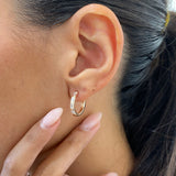 Diamond Hoop Earrings 0.8 ct Rose Gold