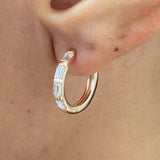 Diamond Hoop Earrings 0.9 ct Rose Gold