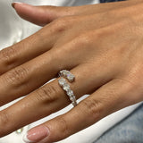 Diamond Wrap Ring 1.70 Carat White Gold 14K