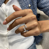 Diamond Wrap Ring 1.70 Carat White Gold 14K
