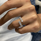 Diamond Wrap Ring 1.70 Carat White Gold 14K