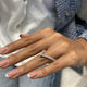 Diamond V Shape Ring 1.40 Carat White Gold 14K