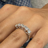 Diamond 5 Stone Ring 1.14 Carat White Gold 14K