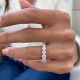 Diamond Half Eternity Ring 1.96 Carat White Gold 14K