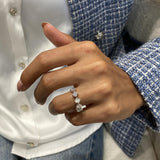 Diamond 5 Stone Ring 1.26 Carat White Gold 14K