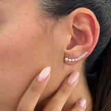 Diamond Climber Earrings 1 ct White Gold