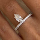 Diamond Solitaire w/ Accent 0.96 Carat White Gold 14K
