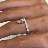 Diamond Solitaire w/ Accent 0.96 Carat White Gold 14K