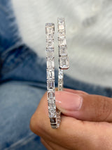Diamond Cubes Bangle Bracelet, 14K Gold