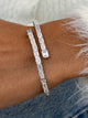 Diamond Cubes Bangle Bracelet, 14K Gold