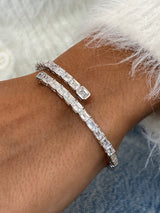 Diamond Cubes Bangle Bracelet, 14K Gold