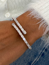 Diamond Cubes Bangle Bracelet, 14K Gold