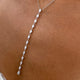 Diamond Lariat Necklace 2.3 ct White Gold