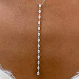 Diamond Lariat Necklace 2.3 ct White Gold