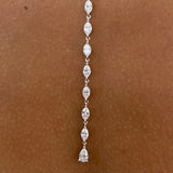 Diamond Lariat Necklace 2.3 ct White Gold
