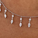 Diamond Chain Necklace 1.7 ct White Gold