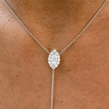 Diamond Lariat Necklace 1 ct White Gold