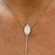 Diamond Lariat Necklace 1 ct White Gold