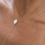 Diamond Lariat Necklace 1 ct White Gold