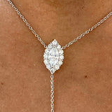 Diamond Lariat Necklace 1 ct White Gold