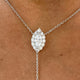 Diamond Lariat Necklace 1 ct White Gold