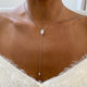 Diamond Lariat Necklace 1 ct White Gold