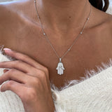 Diamond Pendant Necklace 1.1 ct White Gold