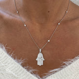 Diamond Pendant Necklace 1.1 ct White Gold