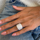 Diamond Dome Ring 3 Carat White Gold 14K