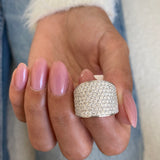 Diamond Dome Ring 3 Carat White Gold 14K