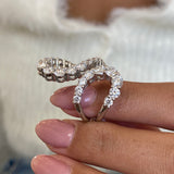 Diamond Wrap Ring 2.66 Carat White Gold 14K