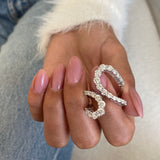 Diamond Wrap Ring 2.66 Carat White Gold 14K