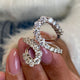 Diamond Wrap Ring 2.66 Carat White Gold 14K