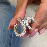 Diamond Wrap Ring 2.66 Carat White Gold 14K