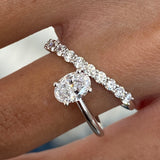 Diamond Solitaire Wrap Ring 1.1 ct White Gold