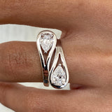 Diamond Two Stone Ring 1 ct White Gold