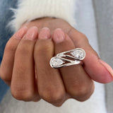 Toi-et Moi Ring 1.1 ct TCW , Solid Gold 14k