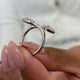 Toi-et Moi Ring 1.1 ct TCW , Solid Gold 14k