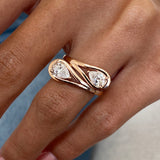 Diamond Two Stone Ring 1.1 ct Rose Gold