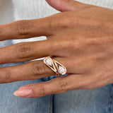 Diamond Statement Fashion Ring 1.10 ct TCW, Rose Gold 14K