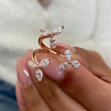 Diamond Statement Fashion Ring 1.10 ct TCW, Rose Gold 14K