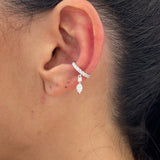 Diamond Cuff Earrings 0.45 ct TCW, White Gold