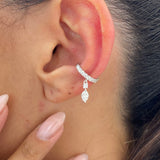 Diamond Cuff Earrings 0.45 ct TCW, White Gold