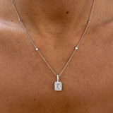 Diamond Pendant Necklace 1.3 ct White Gold