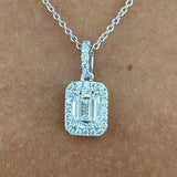 Diamond Pendant Necklace 1.3 ct White Gold