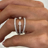 Diamond Statement Fashion Ring 1.50 ct TCW, White Gold 14K