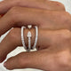 Diamond Statement Fashion Ring 1.50 ct TCW, White Gold 14K