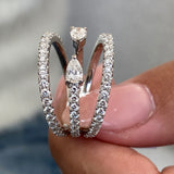 Diamond Statement Fashion Ring 1.50 ct TCW, White Gold 14K