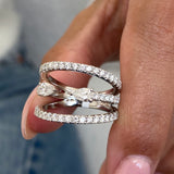 Diamond Statement Fashion Ring 1.50 ct TCW, White Gold 14K