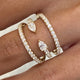 Diamond 3 Row Band Ring 1.5 ct Yellow Gold